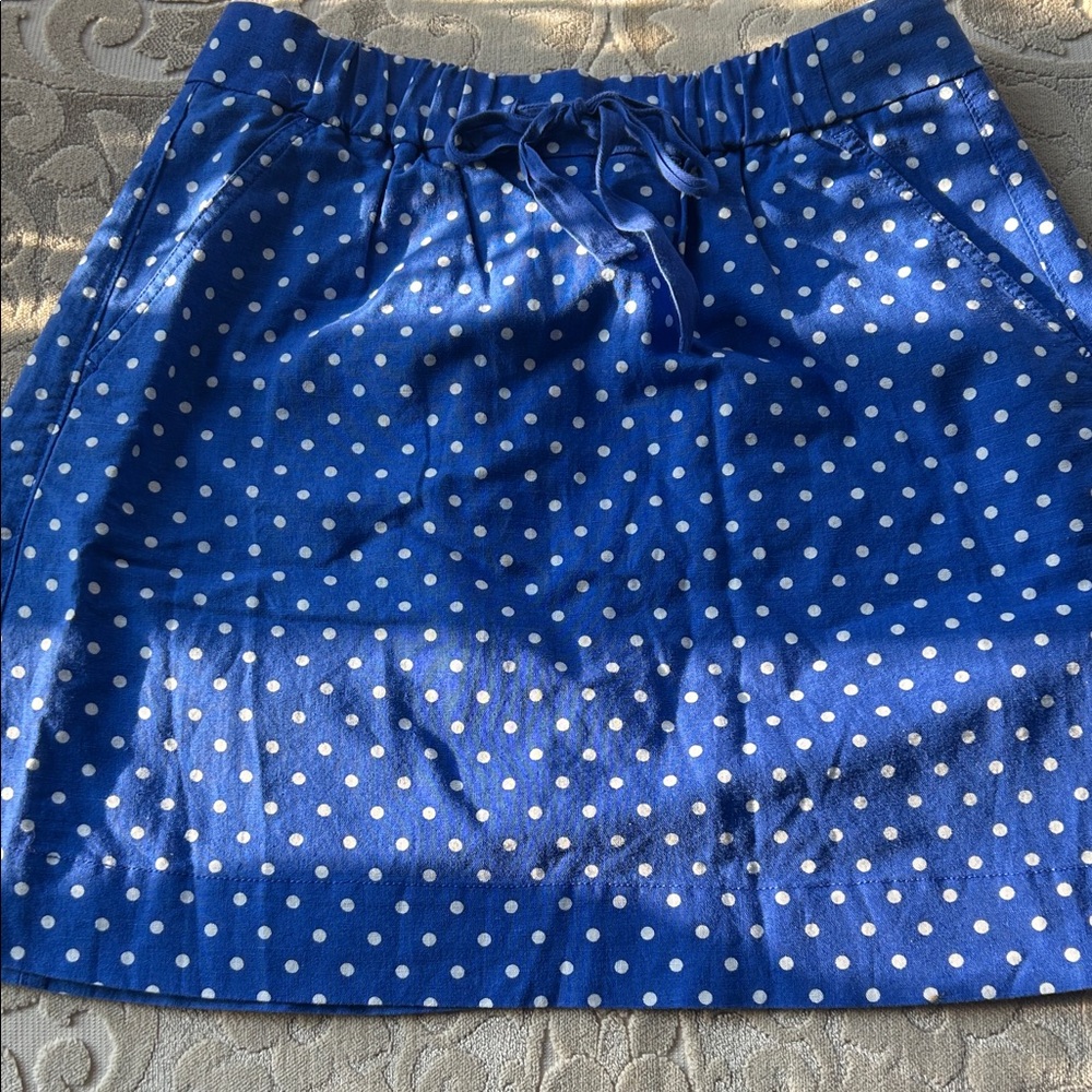 J. Crew Navy Polka Dot Mini Skirt